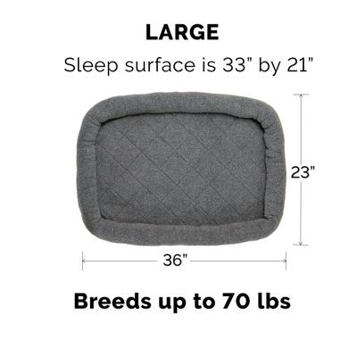 Show full view: FurHaven Faux Wool Crate Bolster Cat & Dog Bed, Gray, Large slide 4 of 9