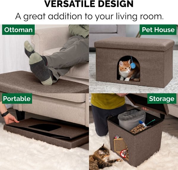 FurHaven House Footstool & Ottoman Dog & Cat Bed