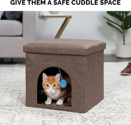 Show full view: FurHaven House Footstool & Ottoman Dog & Cat Bed, Coconut Brown, Small slide 7 of 11