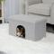 Show in main carousel: FurHaven House Footstool & Ottoman Dog & Cat Bed, Mist Gray, Large slide 1 of 11