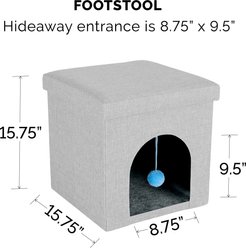 FurHaven House Footstool & Ottoman Dog & Cat Bed, Mist Gray, Small slide 2 of 9