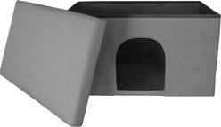 FurHaven House Footstool & Ottoman Dog & Cat Bed, Stormy Gray, Large slide 2 of 9