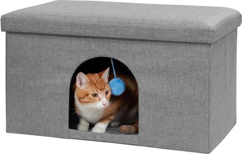 Show full view: FurHaven House Footstool & Ottoman Dog & Cat Bed, Stormy Gray, Large slide 3 of 11