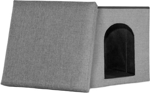 Show full view: FurHaven House Footstool & Ottoman Dog & Cat Bed, Stormy Gray, Small slide 2 of 11