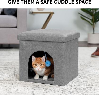 Show full view: FurHaven House Footstool & Ottoman Dog & Cat Bed, Stormy Gray, Small slide 6 of 11