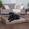 Show in main carousel: FurHaven Luxe Fur & Performance Linen Cooling Gel Top Sofa Cat & Dog Bed with Removable Cover, Woodsmoke, Jumbo Plus slide 1 of 10