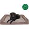 Show in main carousel: FurHaven Luxe Fur & Performance Linen Cooling Gel Top Sofa Cat & Dog Bed with Removable Cover, Woodsmoke, Jumbo Plus slide 4 of 10