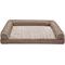 Show in main carousel: FurHaven Luxe Fur & Performance Linen Cooling Gel Top Sofa Cat & Dog Bed with Removable Cover, Woodsmoke, Large slide 3 of 10