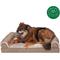 Show in main carousel: FurHaven Luxe Fur & Performance Linen Cooling Gel Top Sofa Cat & Dog Bed with Removable Cover, Woodsmoke, Large slide 4 of 10