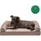 Show in main carousel: FurHaven Luxe Fur & Performance Linen Cooling Gel Top Sofa Cat & Dog Bed with Removable Cover, Woodsmoke, Medium slide 5 of 11
