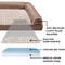 Show in main carousel: FurHaven Luxe Fur & Performance Linen Cooling Gel Top Sofa Cat & Dog Bed with Removable Cover, Woodsmoke, Medium slide 7 of 11