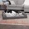 Show in main carousel: FurHaven Luxe Fur & Performance Linen Orthopedic Cat & Dog Bed with Removable Cover, Charcoal, Large slide 1 of 10