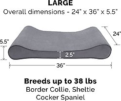 FurHaven Microvelvet Luxe Lounger Orthopedic Cat & Dog Bed with Removable Cover, Gray, Large slide 2 of 9