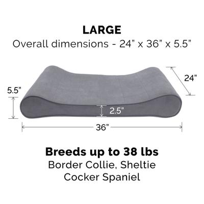 Show full view: FurHaven Microvelvet Luxe Lounger Orthopedic Cat & Dog Bed with Removable Cover, Gray, Large slide 2 of 11