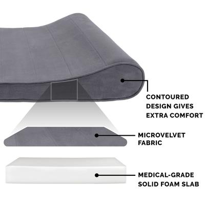 Show full view: FurHaven Microvelvet Luxe Lounger Orthopedic Cat & Dog Bed with Removable Cover, Gray, Large slide 6 of 11