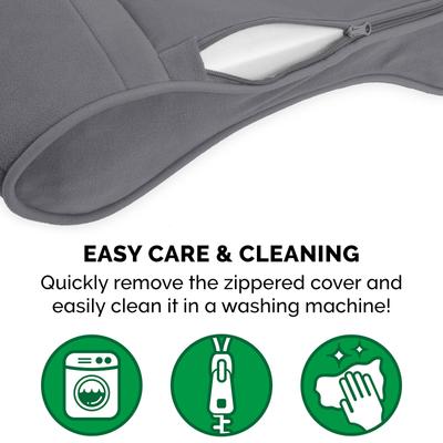 Show full view: FurHaven Microvelvet Luxe Lounger Orthopedic Cat & Dog Bed with Removable Cover, Gray, Large slide 9 of 11