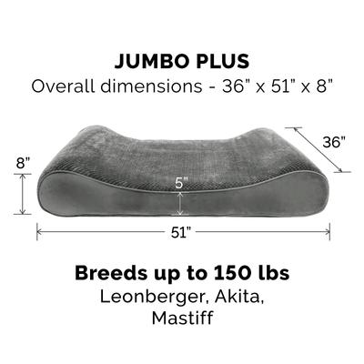 Show full view: FurHaven Minky Plush Luxe Lounger Orthopedic Cat & Dog Bed with Removable Cover, Gray, Jumbo Plus slide 6 of 11