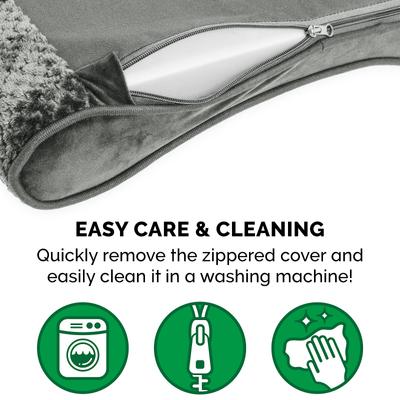 Show full view: FurHaven Minky Plush Luxe Lounger Orthopedic Cat & Dog Bed with Removable Cover, Gray, Jumbo Plus slide 10 of 11