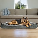 FurHaven Minky Plush Luxe Lounger Orthopedic Cat & Dog Bed with Removable Cover, Gray, Jumbo