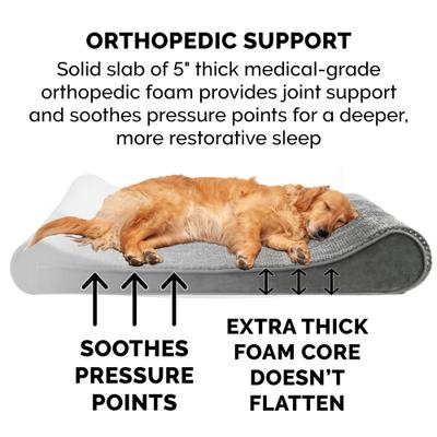 Show full view: FurHaven Minky Plush Luxe Lounger Orthopedic Cat & Dog Bed with Removable Cover, Gray, Medium slide 8 of 11