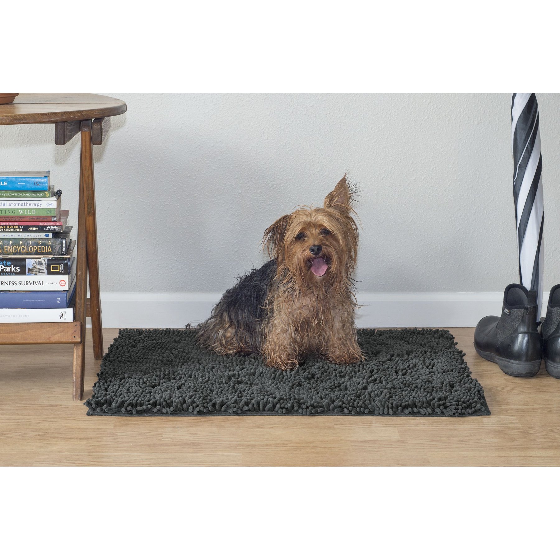 FurHaven Muddy Paws Towel & Shammy Dog Mat, Gray, Medium
