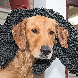 FurHaven Muddy Paws Towel & Shammy Dog Mat, Gray, Small