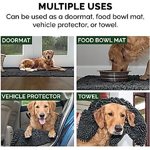 FurHaven Muddy Paws Towel & Shammy Dog Mat, Gray, X-Large