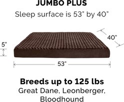FurHaven NAP Deluxe Memory Foam Pillow Dog Bed with Removable Cover, Chocolate, Jumbo Plus slide 2 of 9