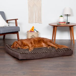 FurHaven NAP Deluxe Memory Foam Pillow Dog Bed with Removable Cover, Chocolate, Jumbo