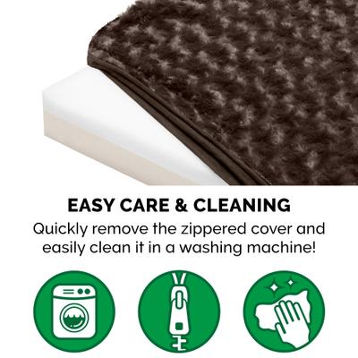 Show full view: FurHaven NAP Deluxe Memory Foam Pillow Dog Bed with Removable Cover, Chocolate, Jumbo slide 8 of 12