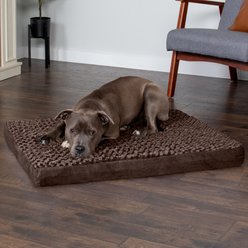 FurHaven NAP Deluxe Memory Foam Pillow Dog Bed with Removable Cover, Chocolate, Large