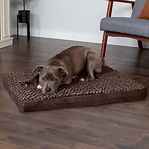 FurHaven NAP Deluxe Memory Foam Pillow Dog Bed with Removable Cover, Chocolate, Large