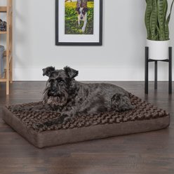 FurHaven NAP Deluxe Memory Foam Pillow Dog Bed with Removable Cover, Chocolate, Medium