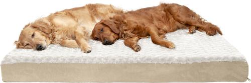 Show full view: FurHaven NAP Deluxe Memory Foam Pillow Dog Bed with Removable Cover, Cream, Jumbo Plus slide 3 of 11