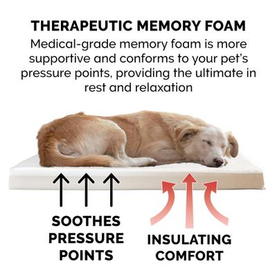 Show full view: FurHaven NAP Deluxe Memory Foam Pillow Dog Bed with Removable Cover, Cream, Jumbo Plus slide 5 of 11