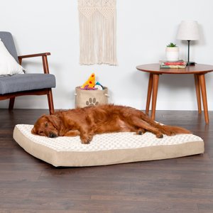 FurHaven NAP Deluxe Memory Foam Pillow Dog Bed with Removable Cover, Cream, Jumbo