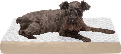 Show full view: FurHaven NAP Deluxe Memory Foam Pillow Dog Bed with Removable Cover, Cream, Medium slide 3 of 11