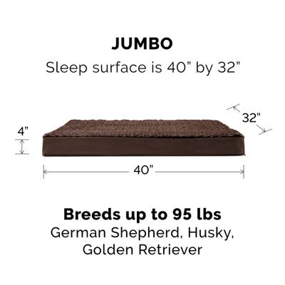 Show full view: FurHaven NAP Ultra Plush Full Support Deluxe Dog & Cat Bed, Chocolate, Jumbo slide 5 of 11