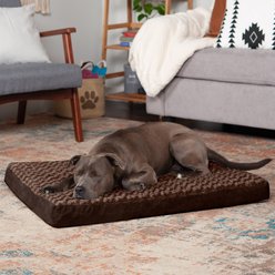 FurHaven NAP Ultra Plush Full Support Deluxe Dog & Cat Bed, Chocolate, Large