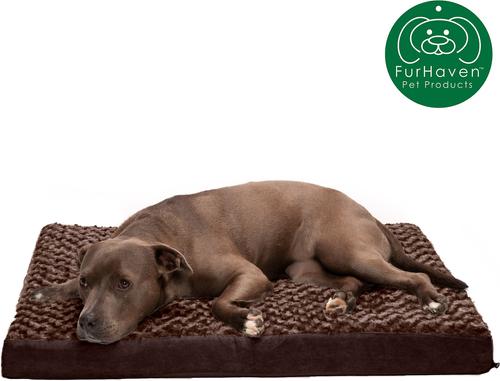 Show full view: FurHaven NAP Ultra Plush Full Support Deluxe Dog & Cat Bed, Chocolate, Large slide 4 of 11