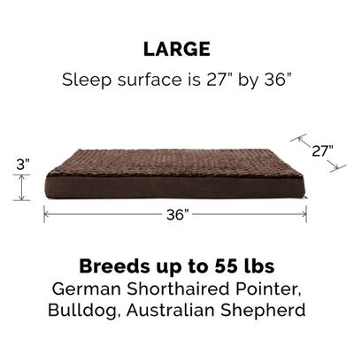 Show full view: FurHaven NAP Ultra Plush Full Support Deluxe Dog & Cat Bed, Chocolate, Large slide 5 of 11