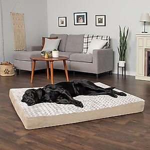 FurHaven NAP Ultra Plush Full Support Deluxe Dog & Cat Bed, Cream, Jumbo Plus