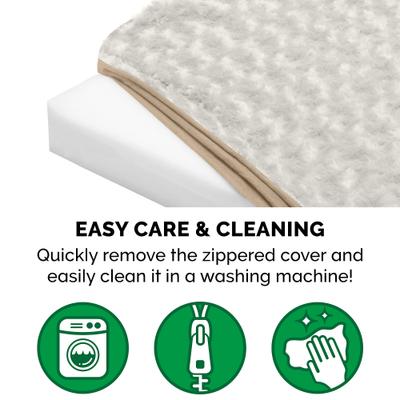 Show full view: FurHaven NAP Ultra Plush Full Support Deluxe Dog & Cat Bed, Cream, Jumbo Plus slide 8 of 11