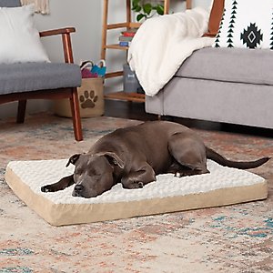 FurHaven NAP Ultra Plush Full Support Deluxe Dog & Cat Bed, Cream, Large