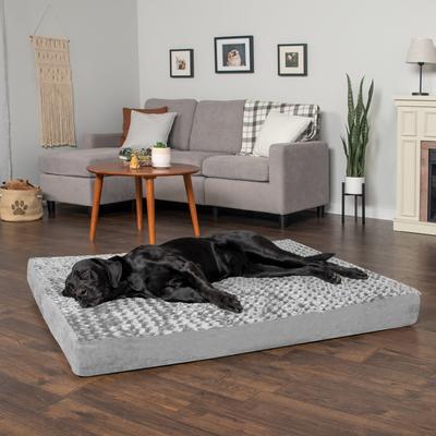 Show full view: FurHaven NAP Ultra Plush Full Support Deluxe Dog & Cat Bed, Gray, Jumbo Plus slide 1 of 12
