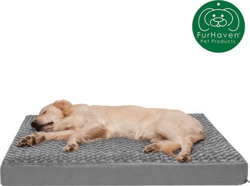 Show full view: FurHaven NAP Ultra Plush Full Support Deluxe Dog & Cat Bed, Gray, Jumbo slide 4 of 11
