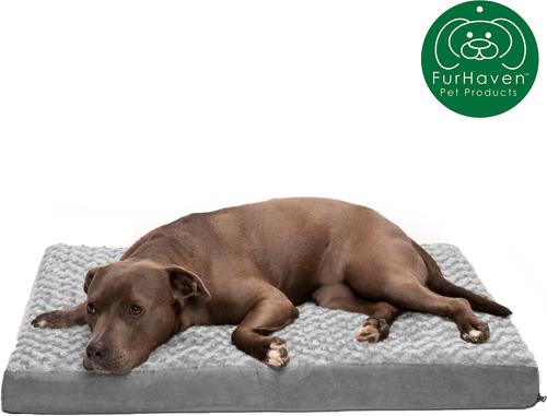 Show full view: FurHaven NAP Ultra Plush Full Support Deluxe Dog & Cat Bed, Gray, Large slide 5 of 12