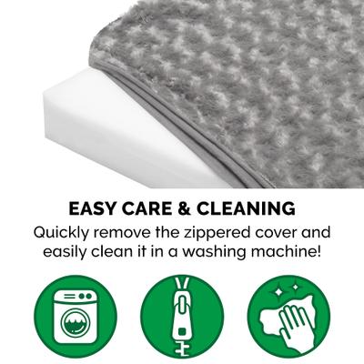 Show full view: FurHaven NAP Ultra Plush Full Support Deluxe Dog & Cat Bed, Gray, Large slide 9 of 12