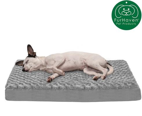 Show full view: FurHaven NAP Ultra Plush Full Support Deluxe Dog & Cat Bed, Gray, Medium slide 5 of 12