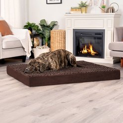 FurHaven NAP Ultra Plush Orthopedic Deluxe Cat & Dog Bed with Removable Cover, Chocolate, Jumbo Plus
